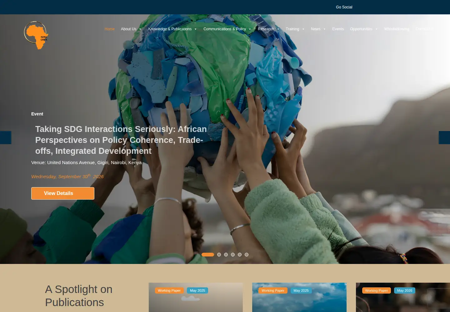 Screenshot of aercafrica.org