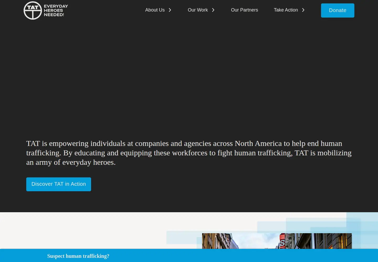 Screenshot of truckersagainsttrafficking.org