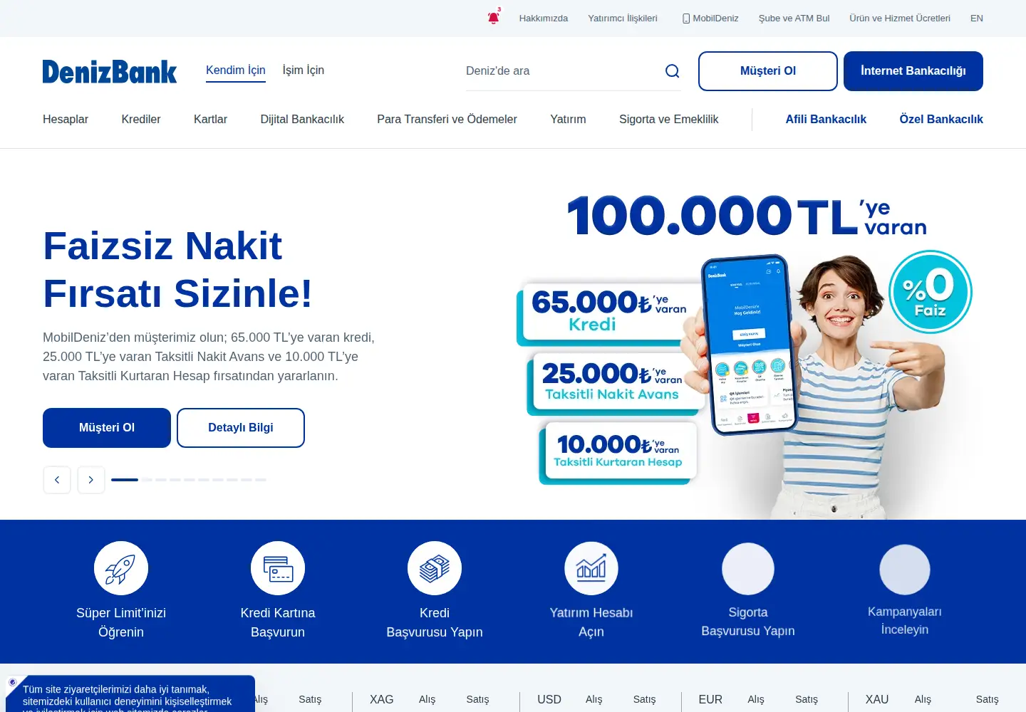 Screenshot of denizbank.com