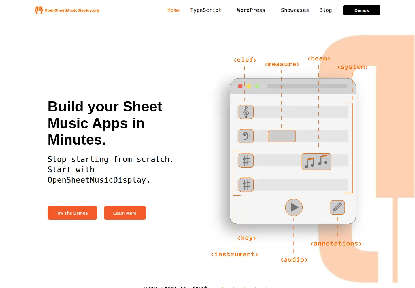 Screenshot of opensheetmusicdisplay.org