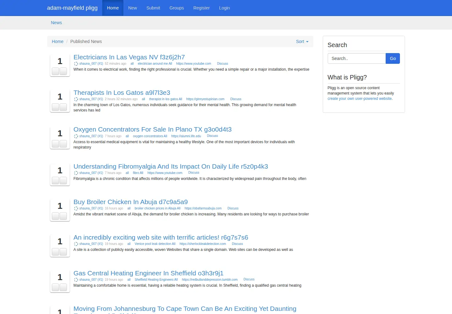 Screenshot of adam-mayfield.net