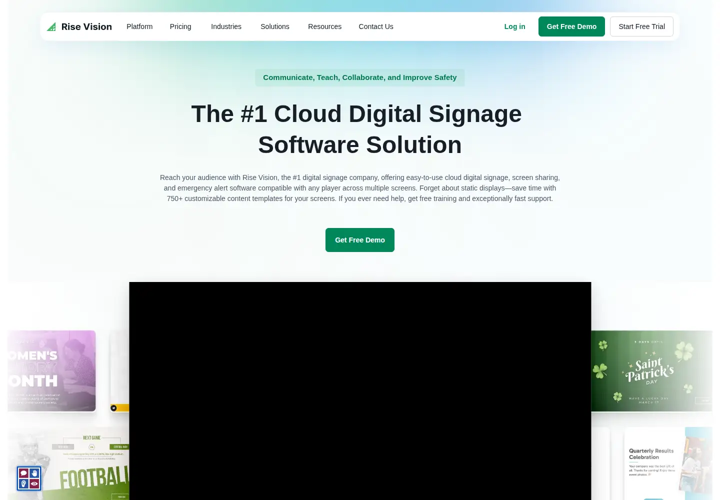 Screenshot of risevision.com