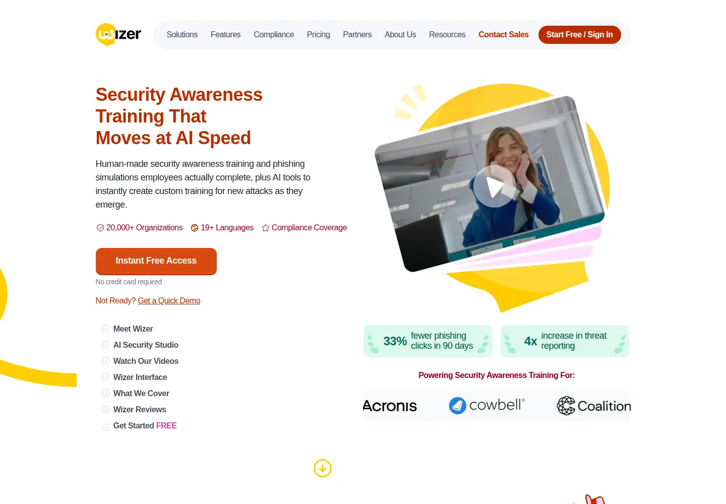 Screenshot of wizer-training.com