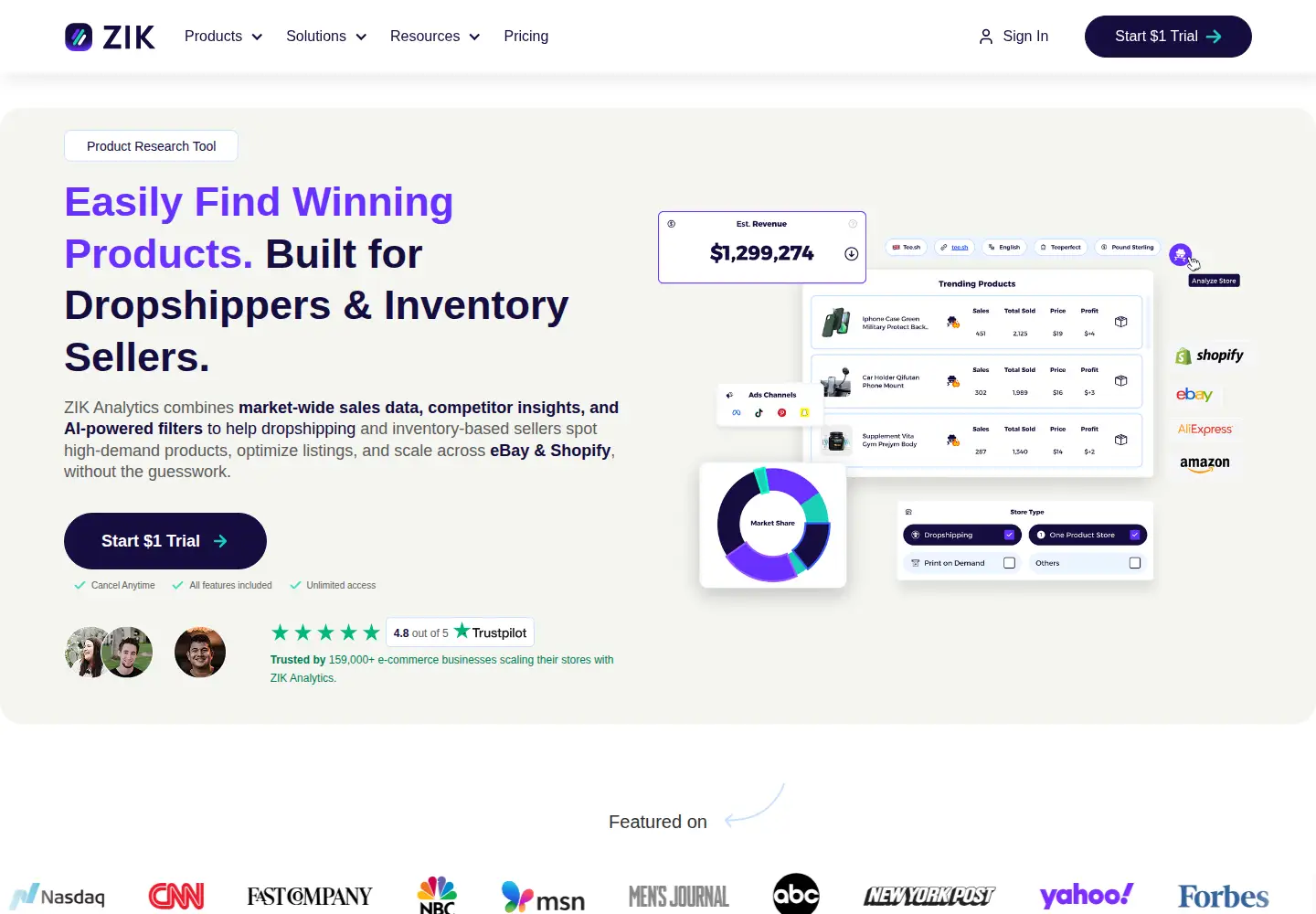 Screenshot of zikanalytics.com