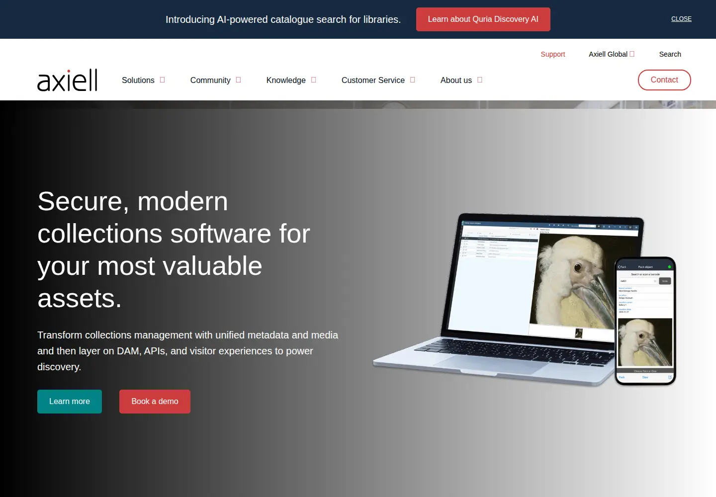 Screenshot of axiell.com