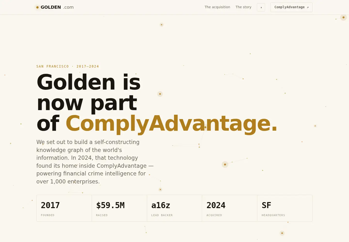 Screenshot of golden.com