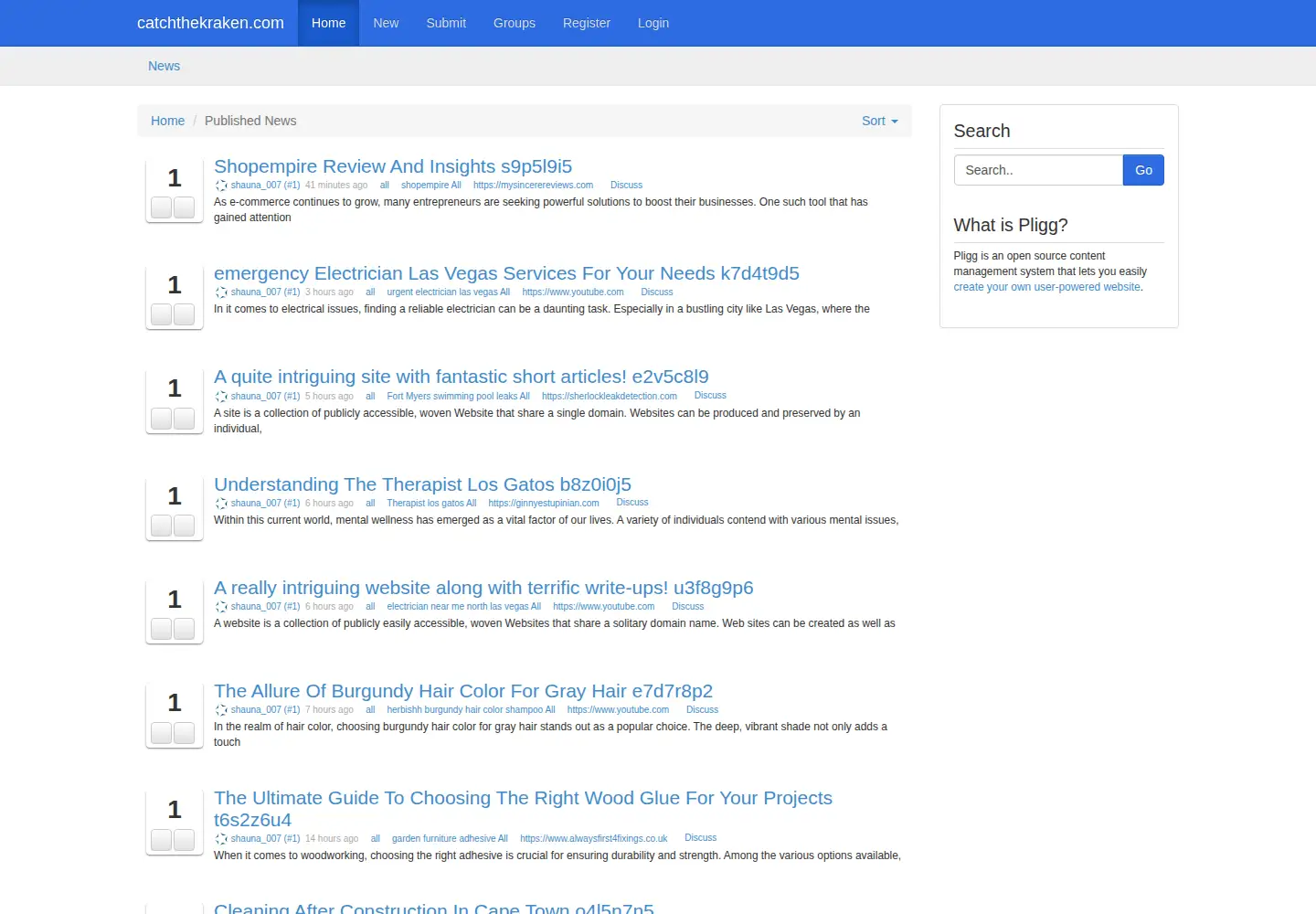 Screenshot of catchthekraken.com