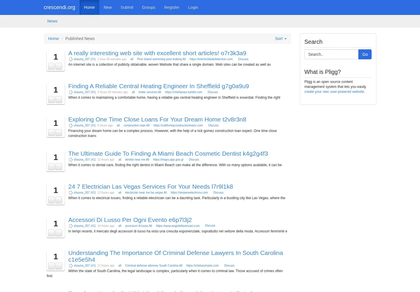 Screenshot of crescendi.org