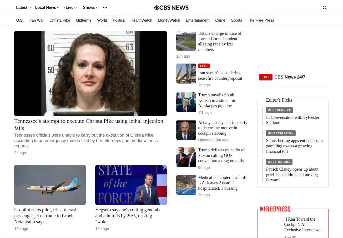 Screenshot of cbsn.ws