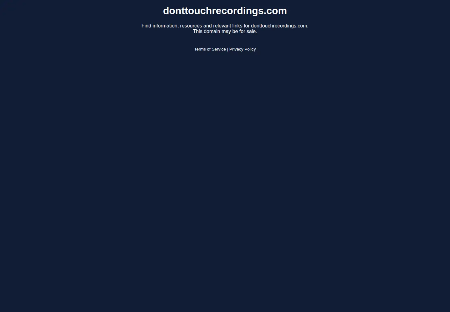 Screenshot of donttouchrecordings.com