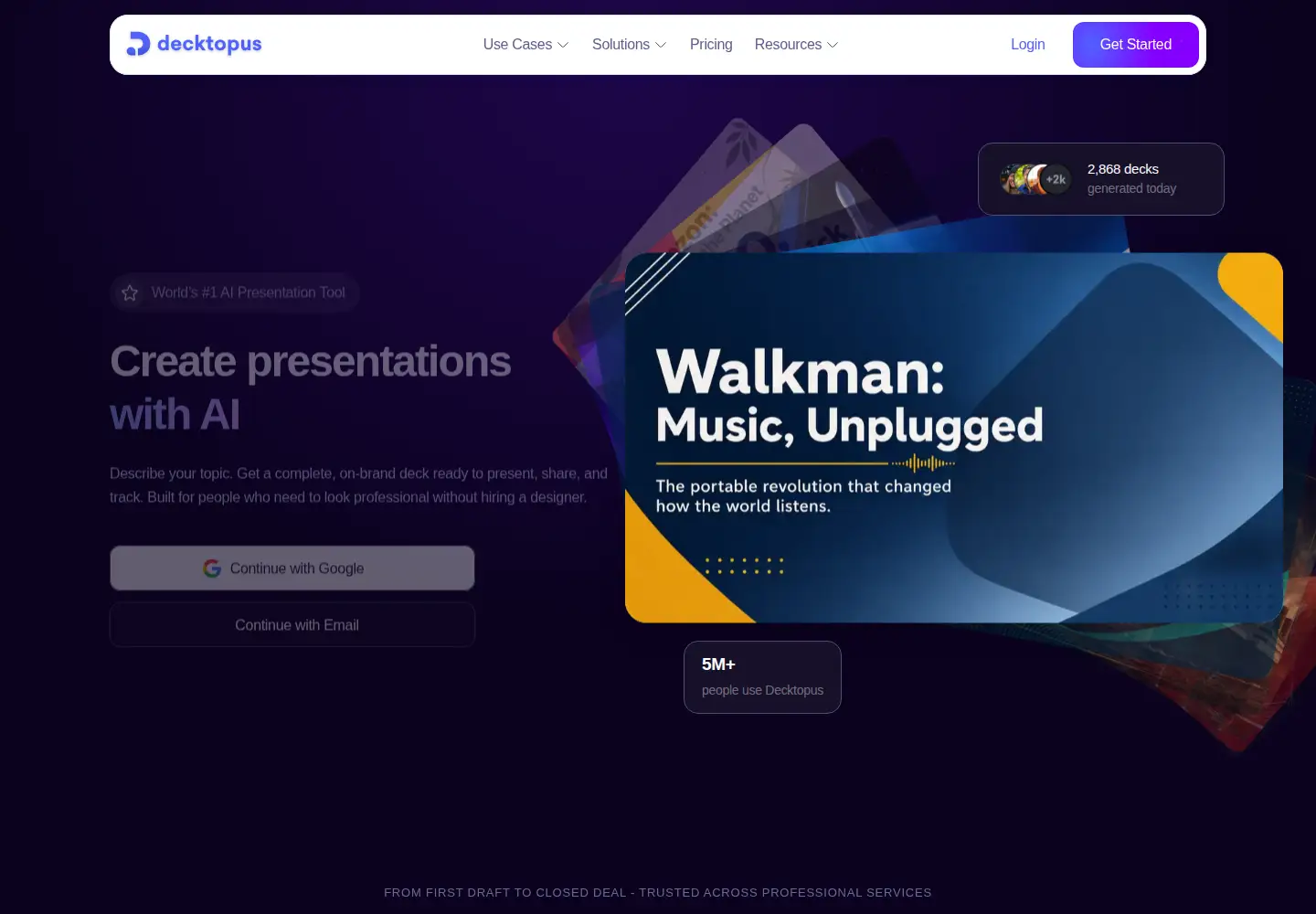 Screenshot of decktopus.com