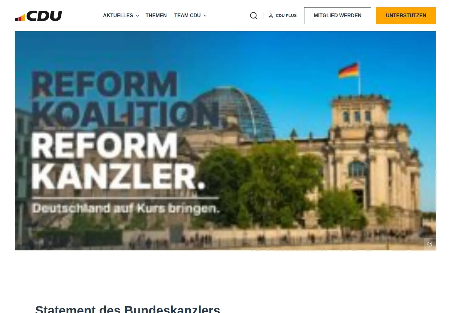 Screenshot of cdu.de