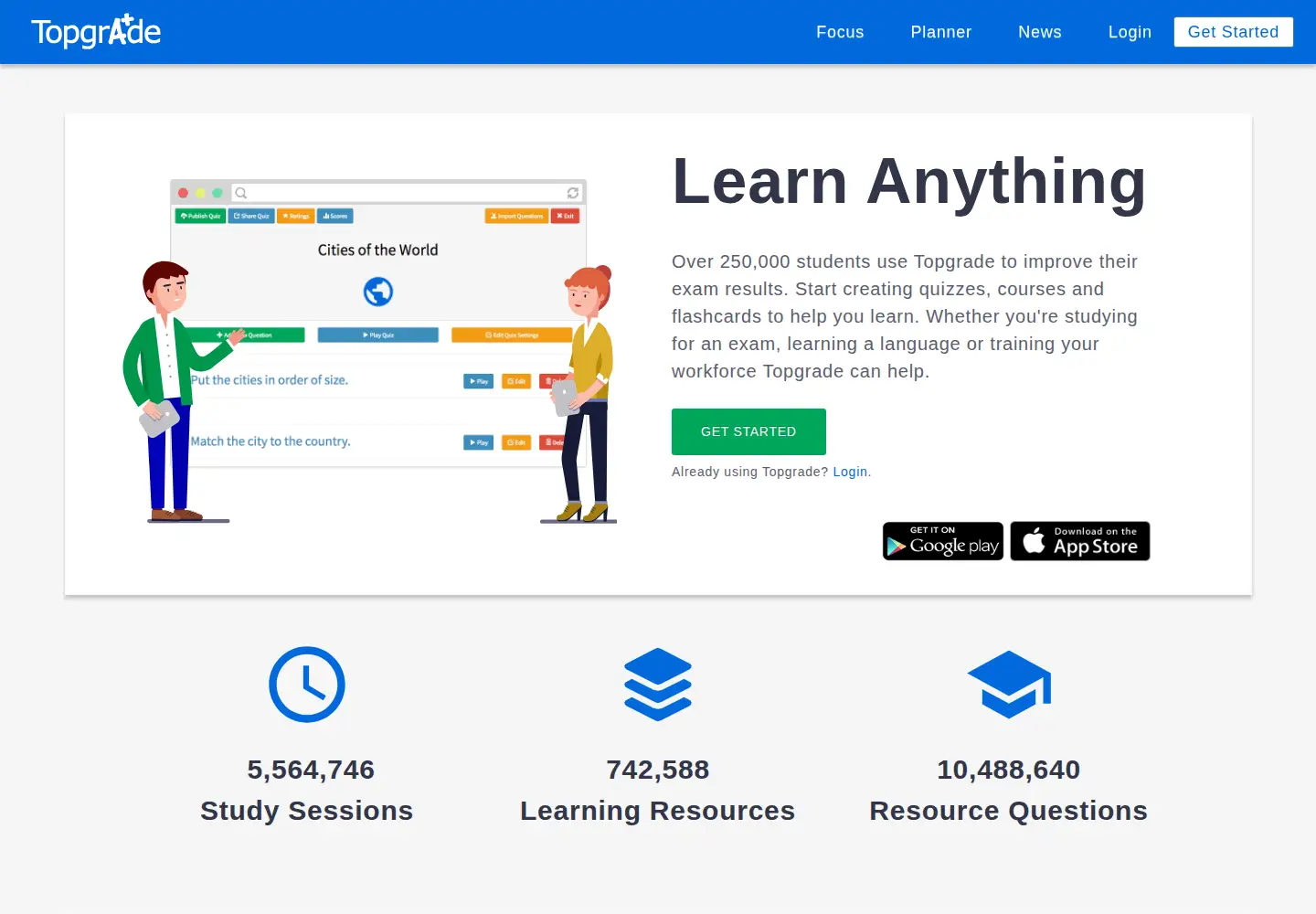 Screenshot of topgradeapp.com