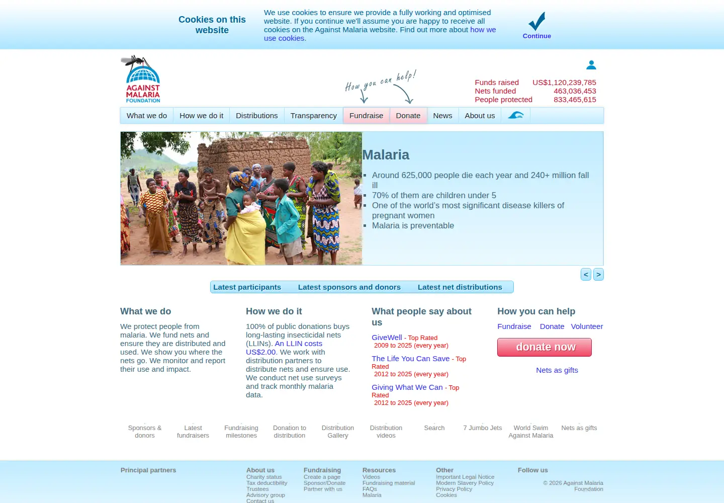 Screenshot of againstmalaria.com