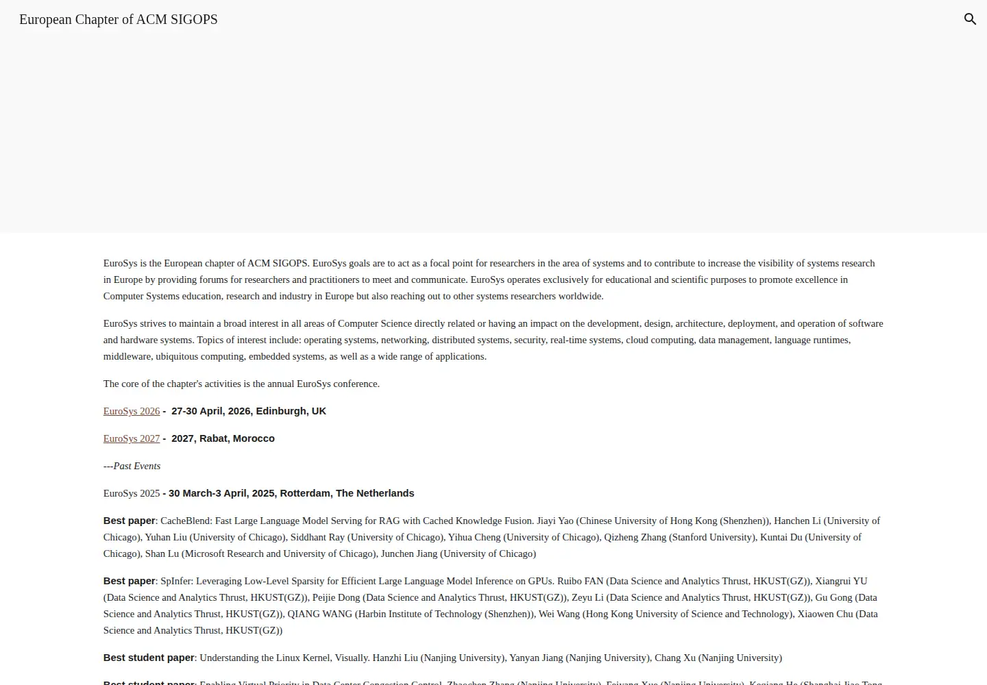Screenshot of eurosys.org