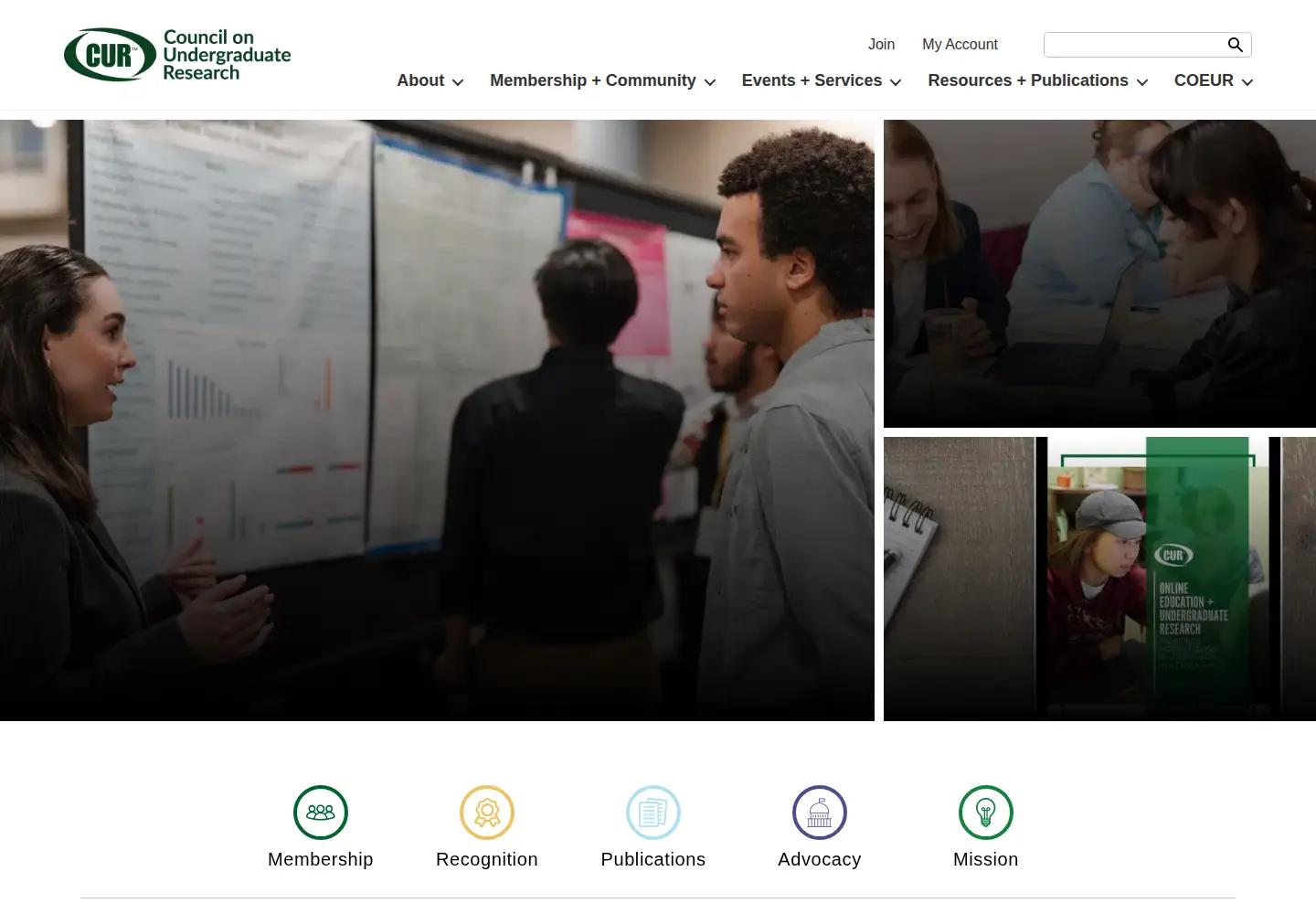 Screenshot of cur.org