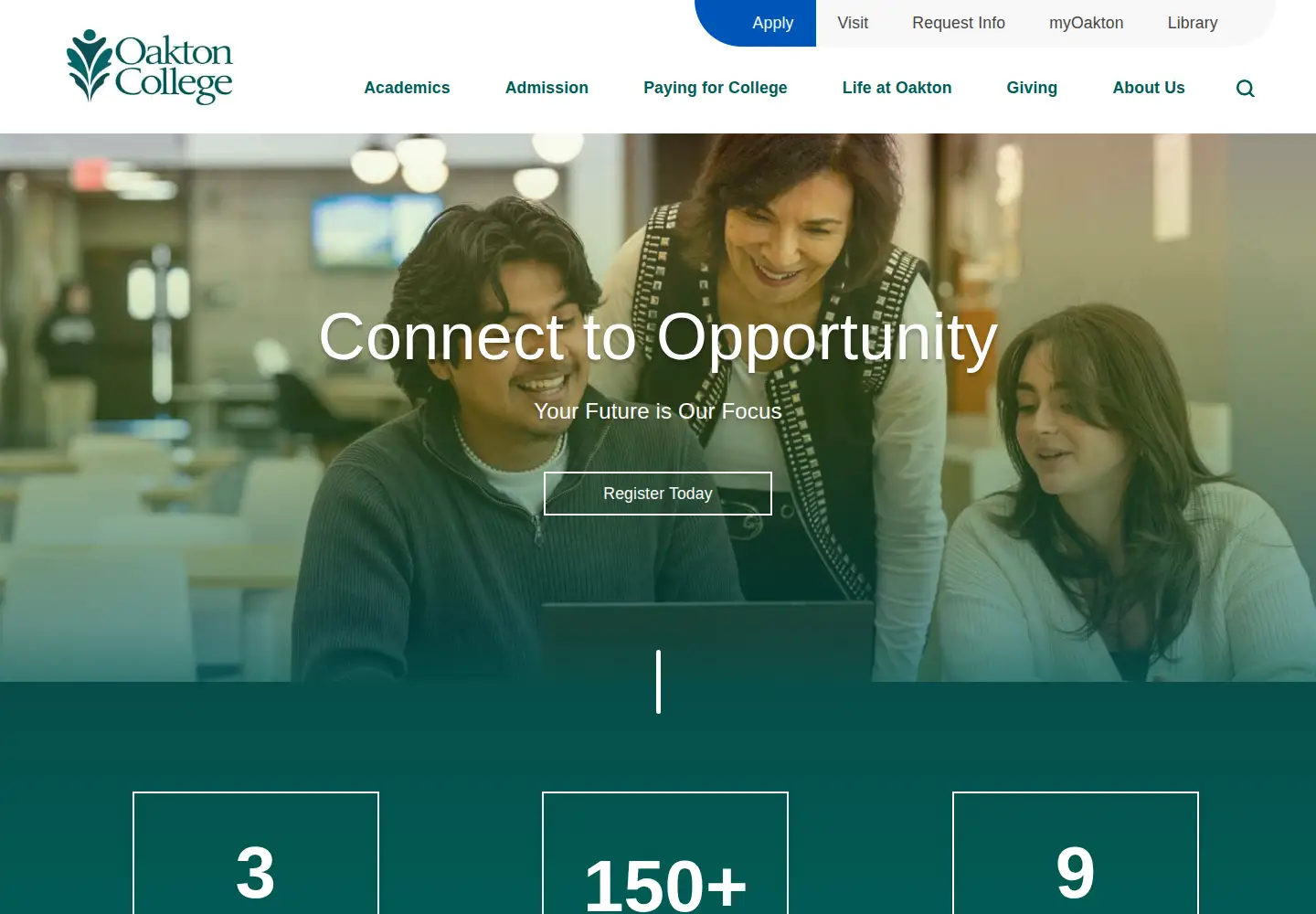 Screenshot of oakton.edu