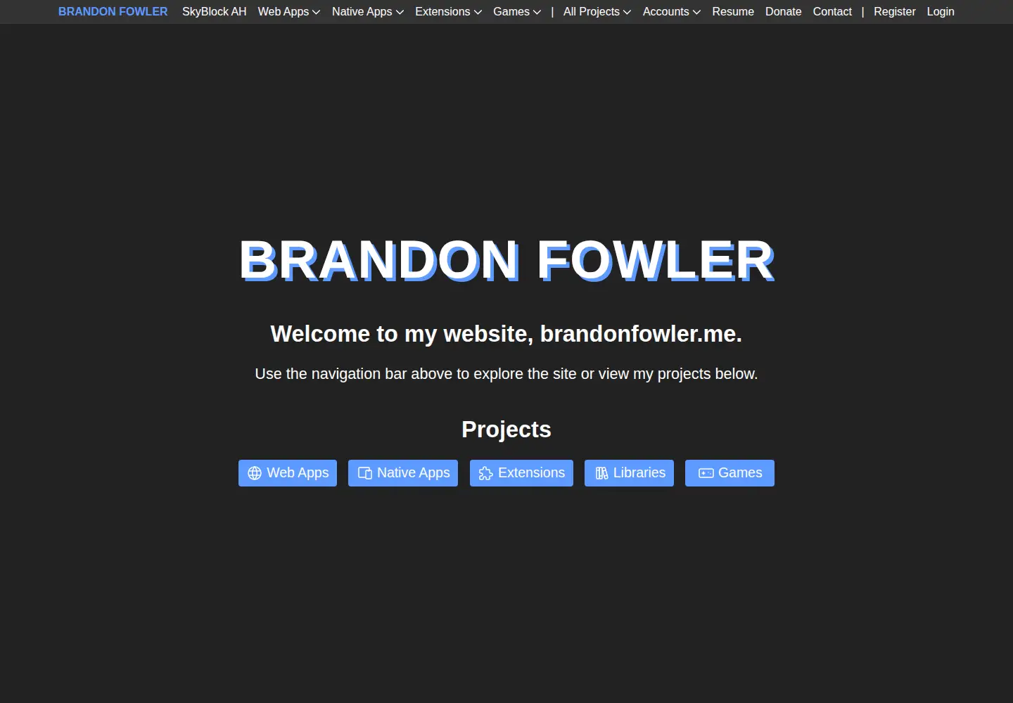Screenshot of brandonfowler.me