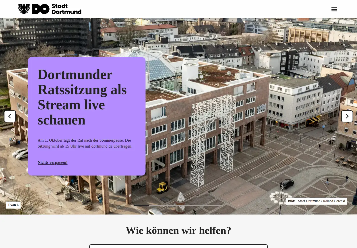 Screenshot of dortmund.de