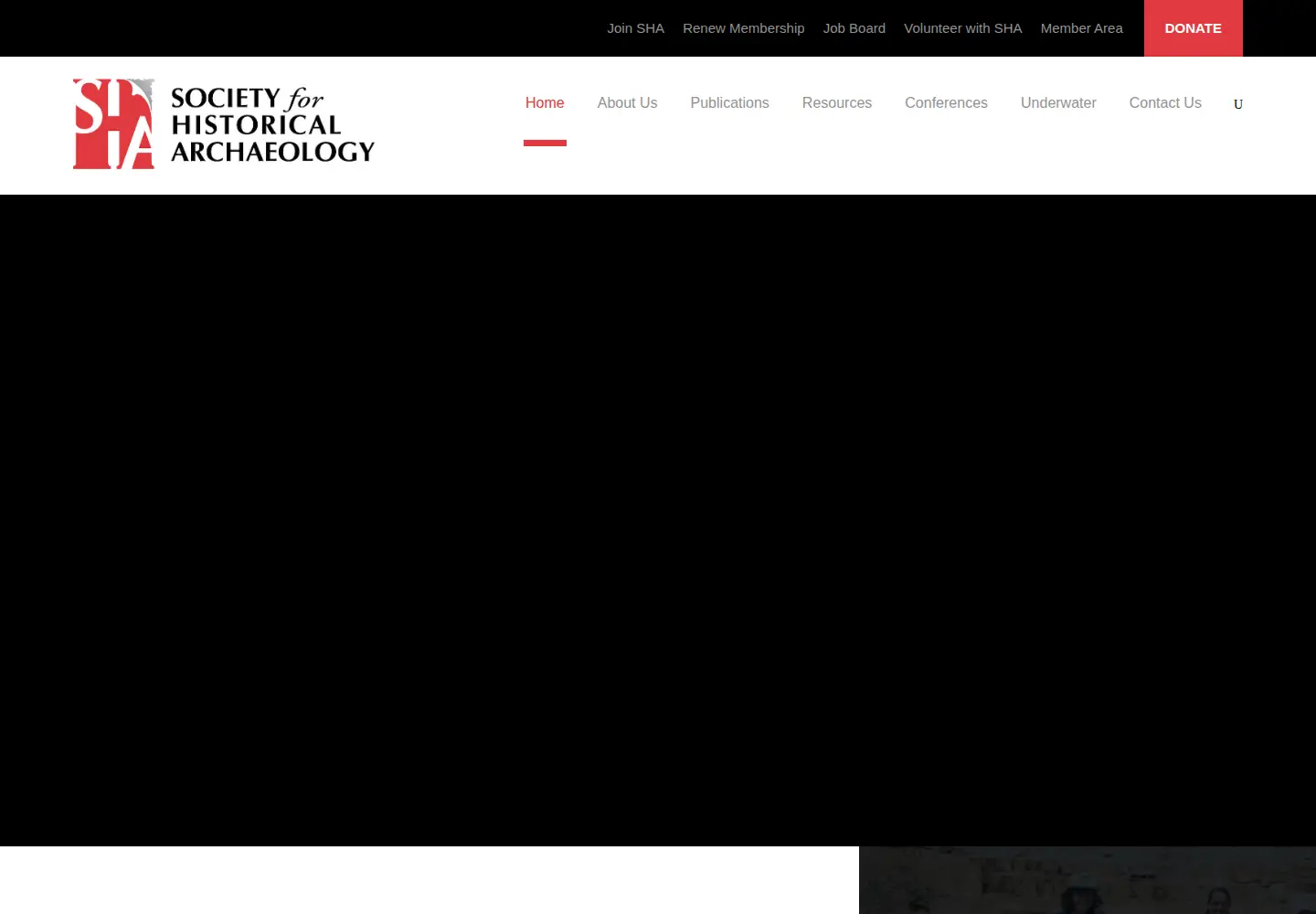 Screenshot of sha.org