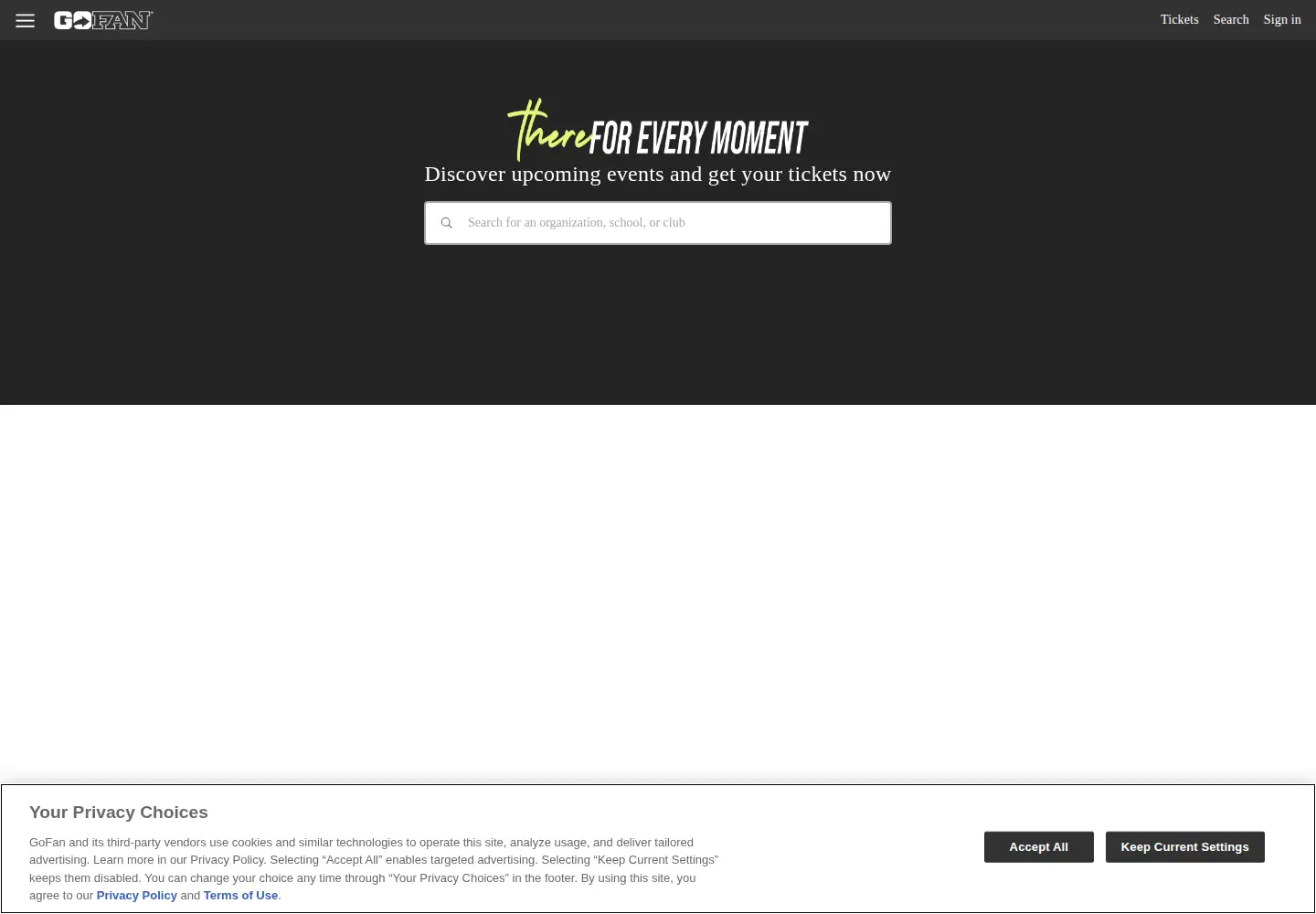 Screenshot of gofan.co