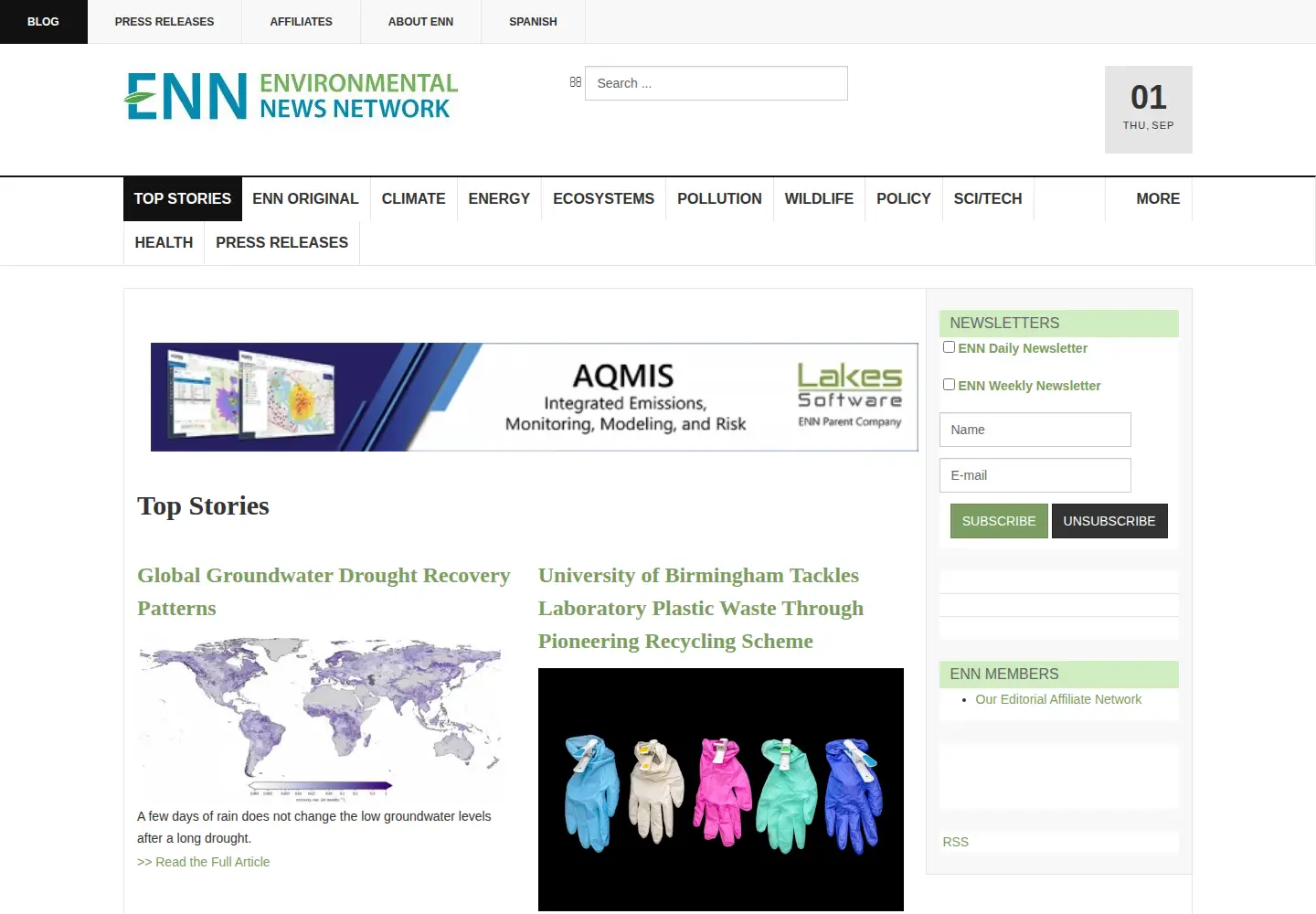 Screenshot of enn.com