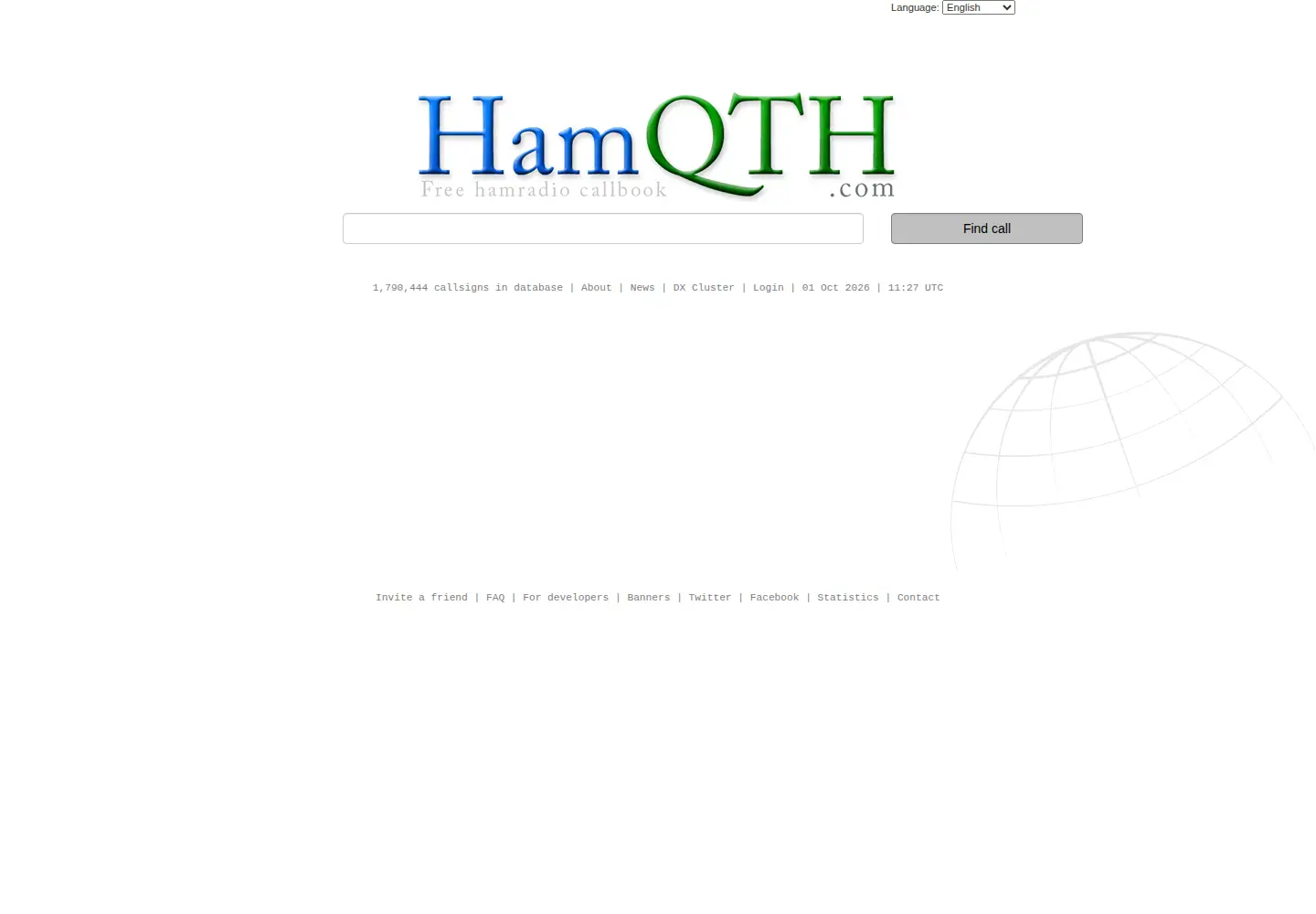 Screenshot of hamqth.com