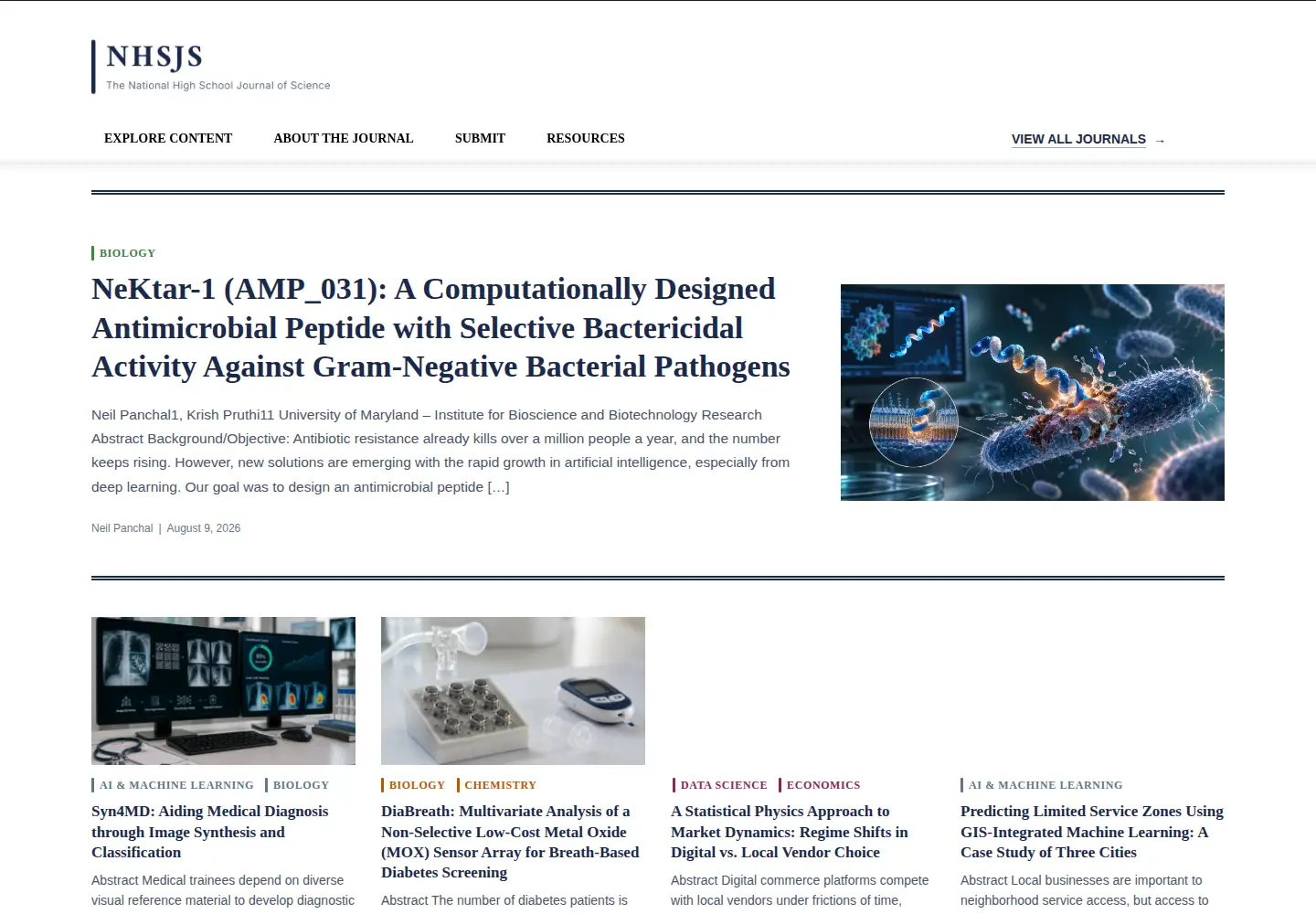 Screenshot of nhsjs.com