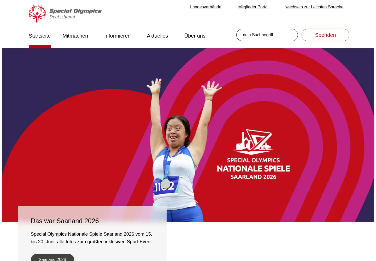 Screenshot of specialolympics.de