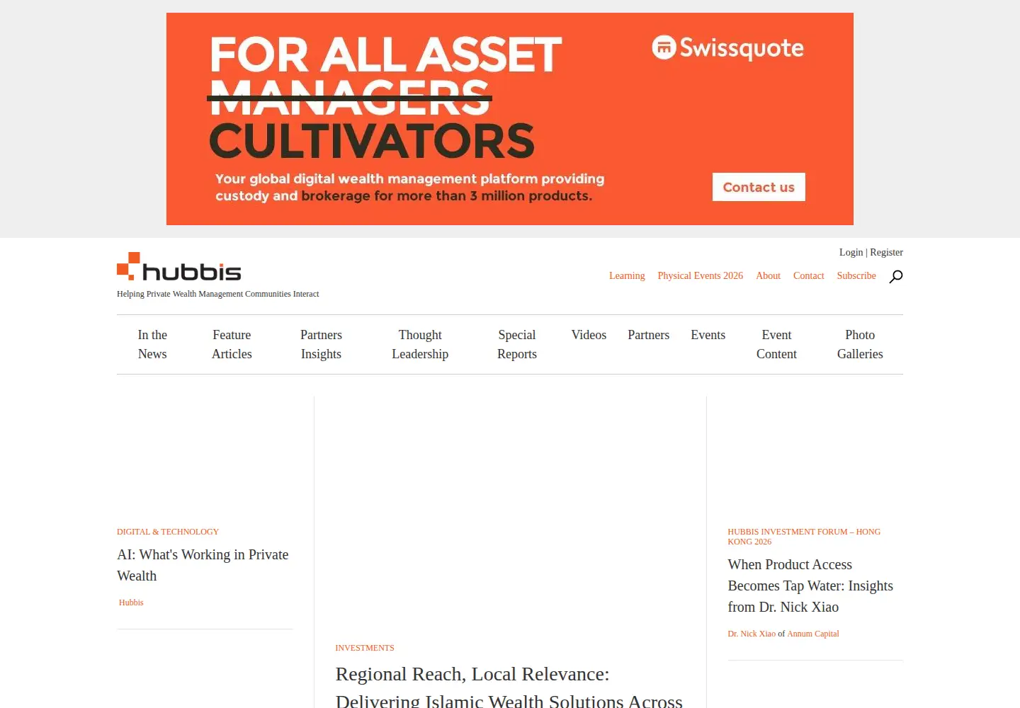 Screenshot of hubbis.com
