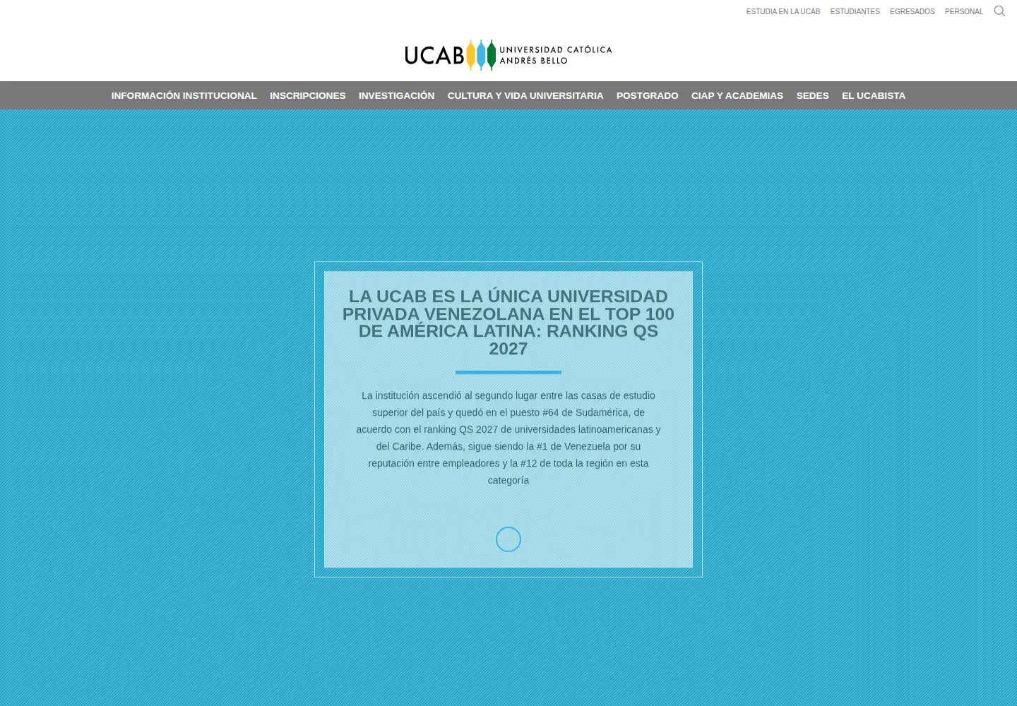 Screenshot of ucab.edu.ve