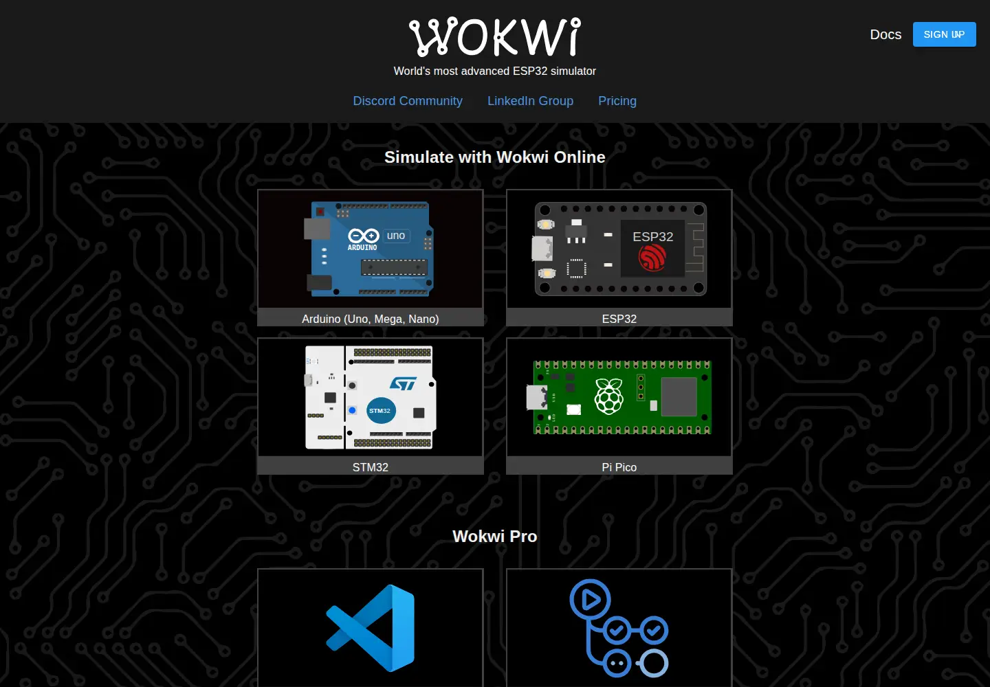 Screenshot of wokwi.com