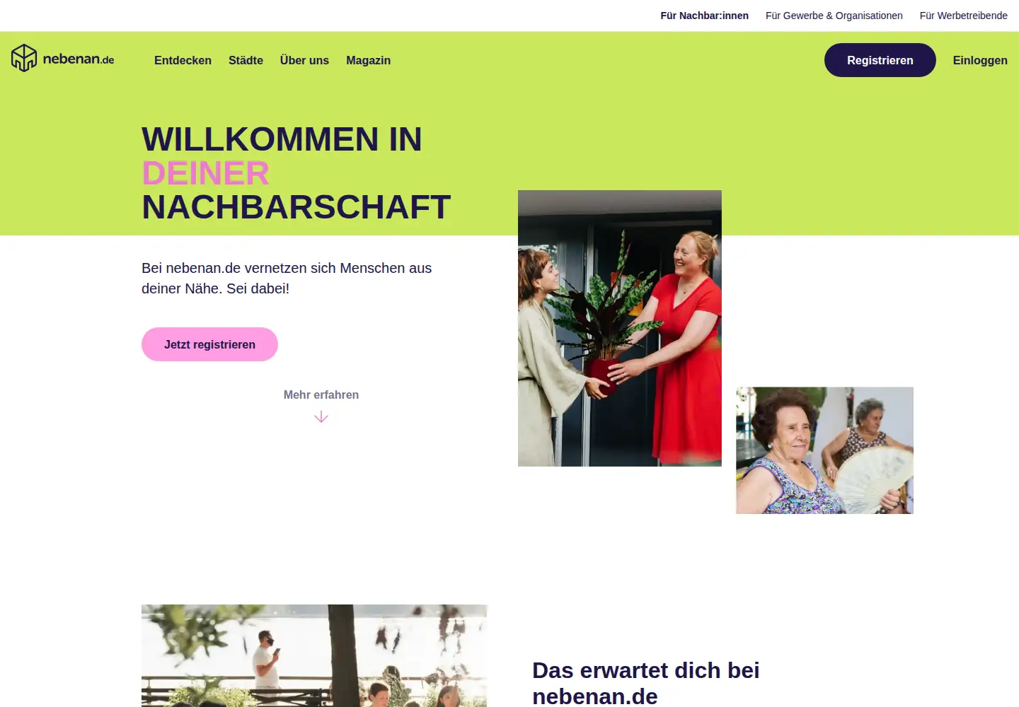 Screenshot of nebenan.de