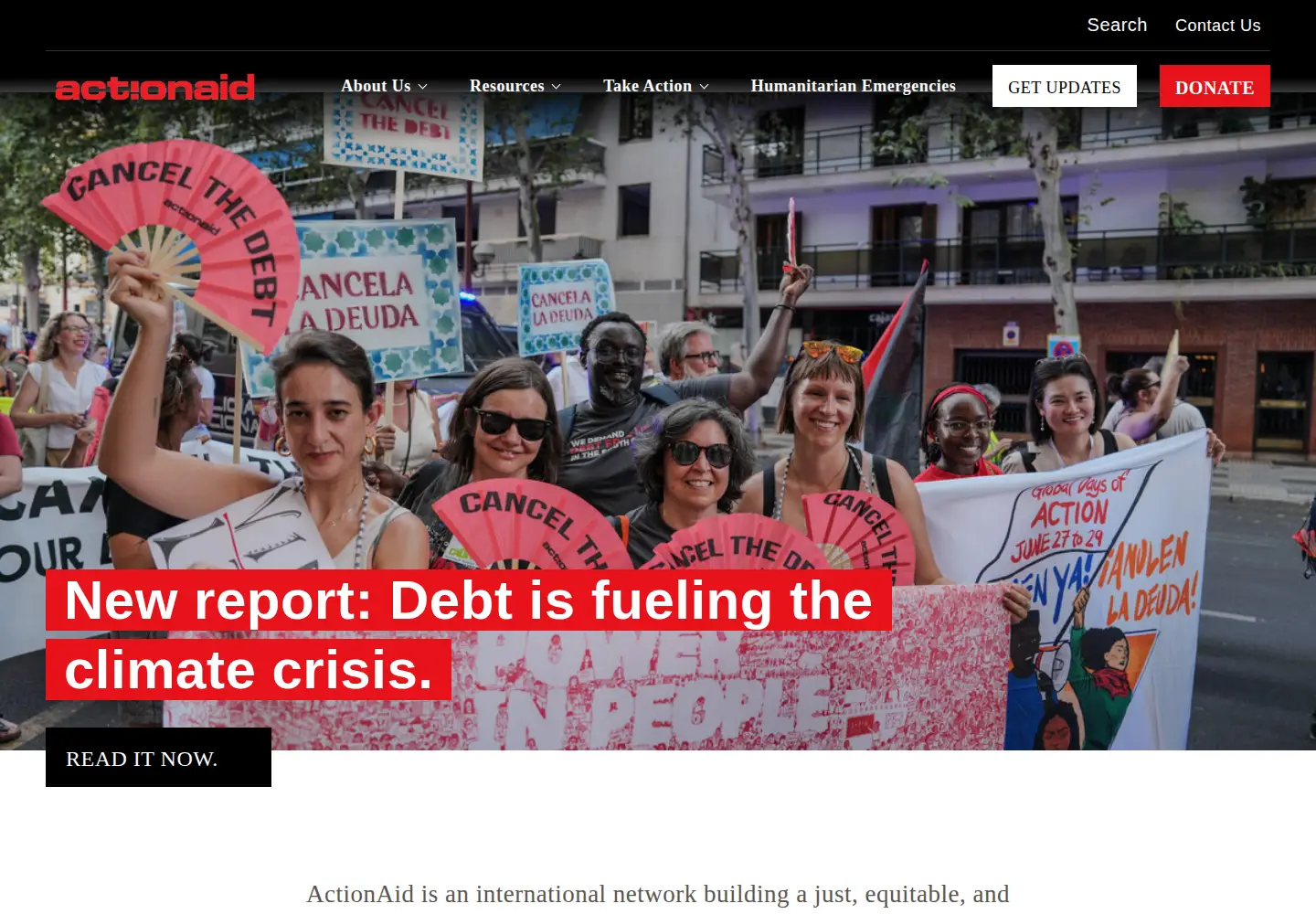 Screenshot of actionaidusa.org