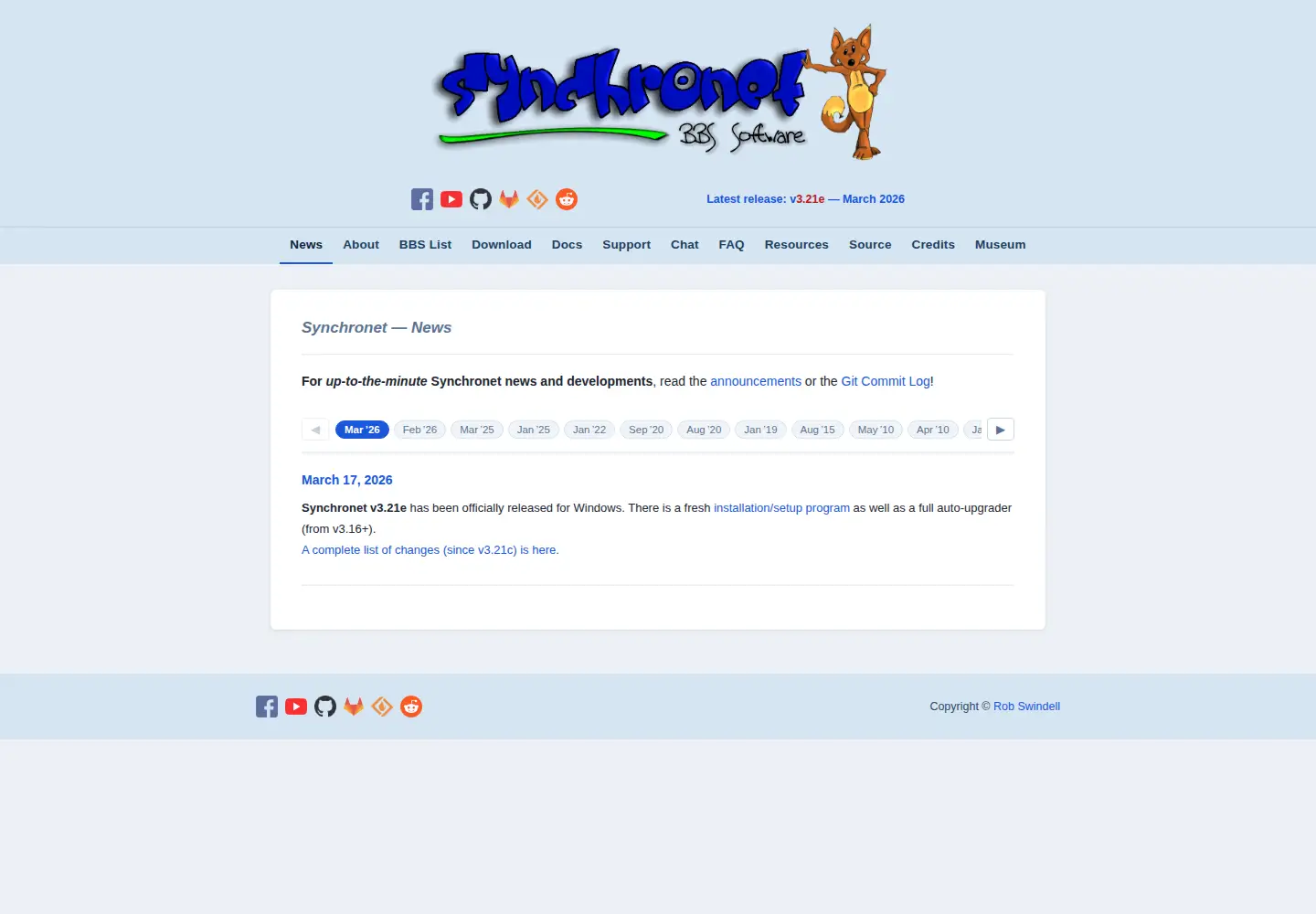 Screenshot of synchro.net