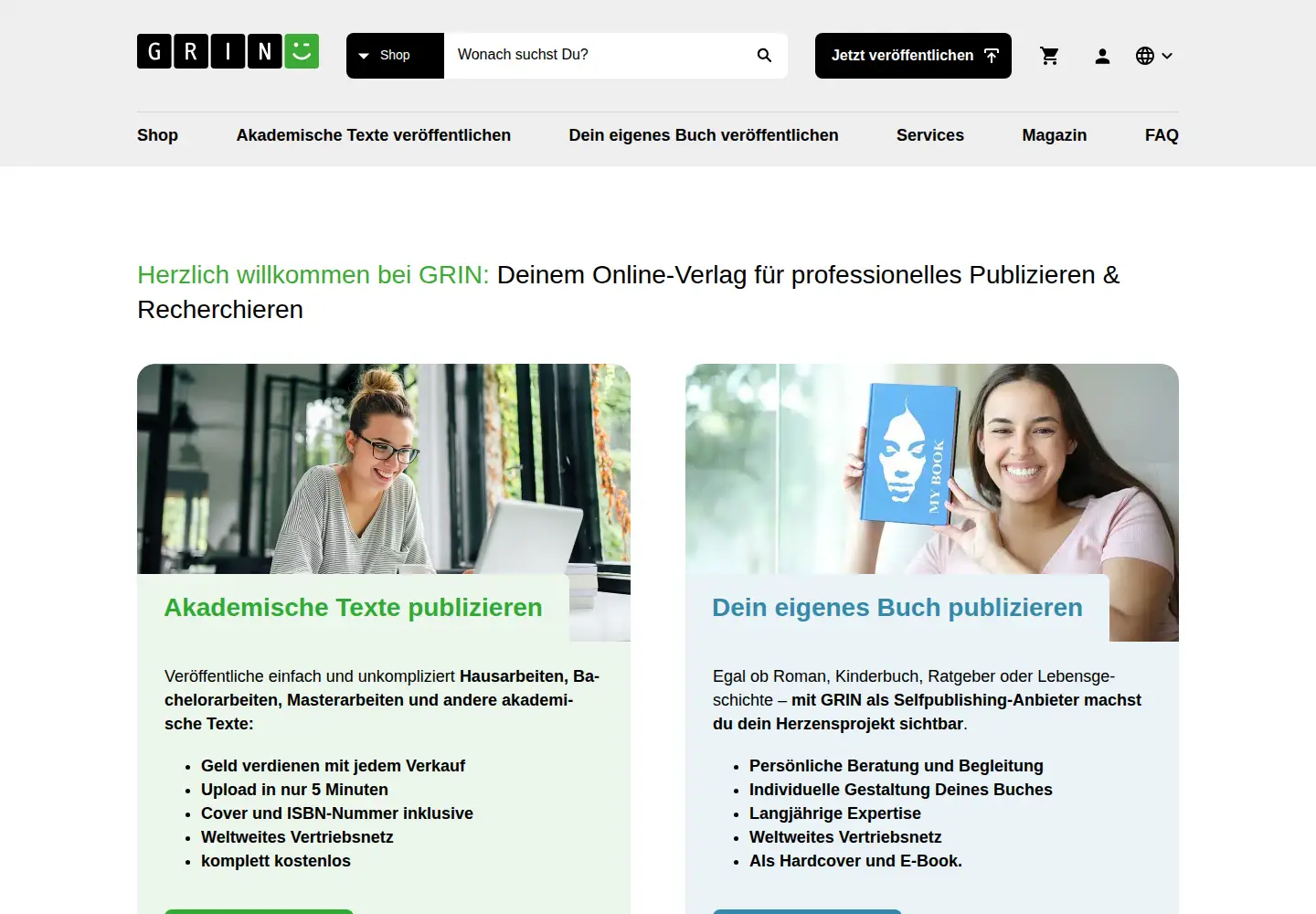 Screenshot of grin.com