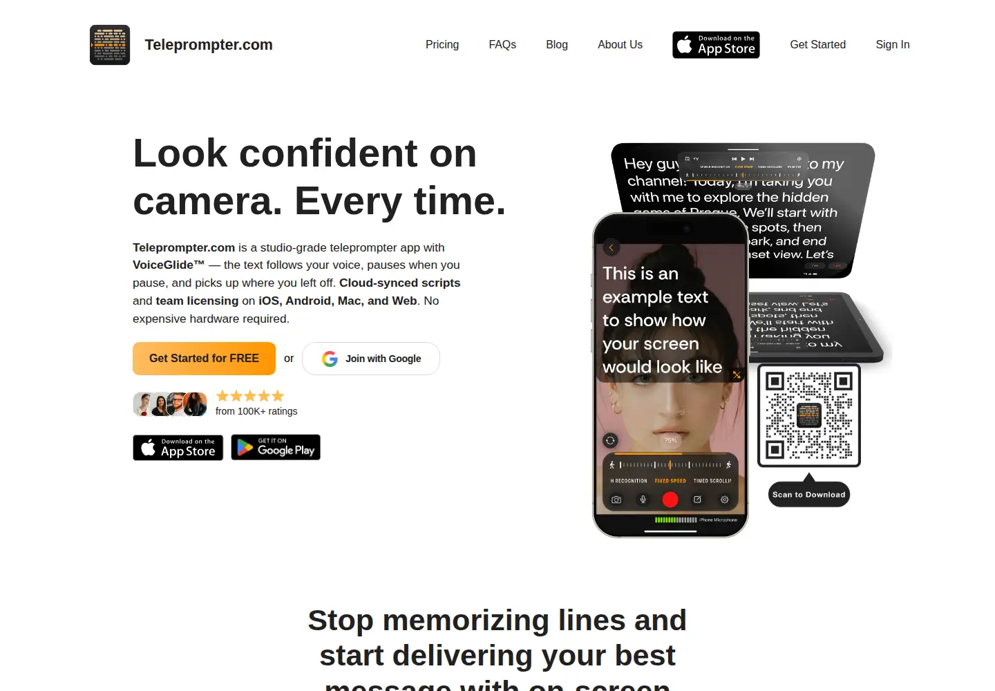 Screenshot of teleprompter.com