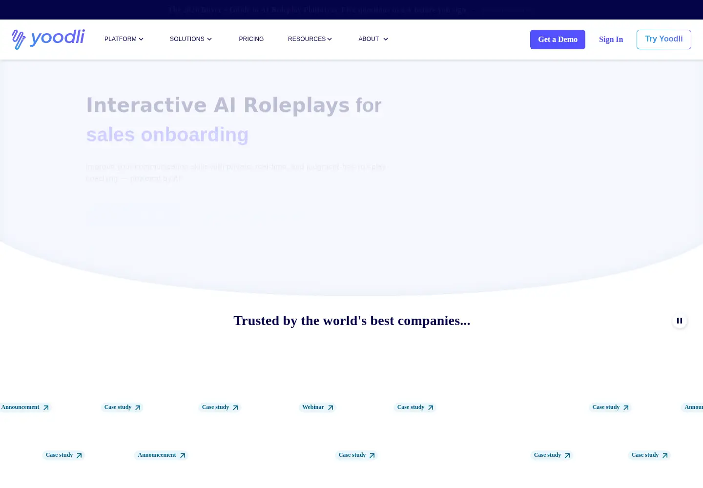 Screenshot of yoodli.ai