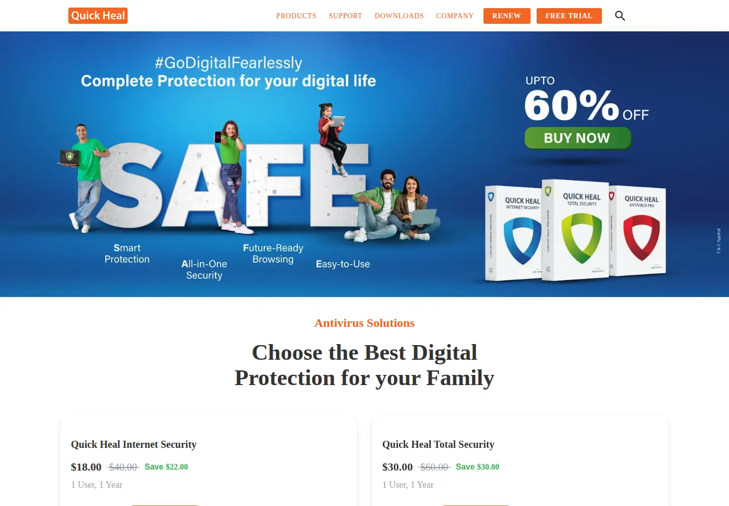 Screenshot of quickheal.com