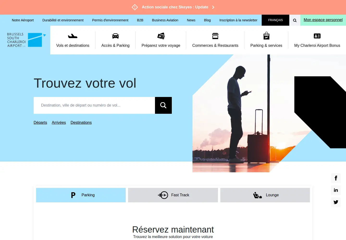 Screenshot of brussels-charleroi-airport.com