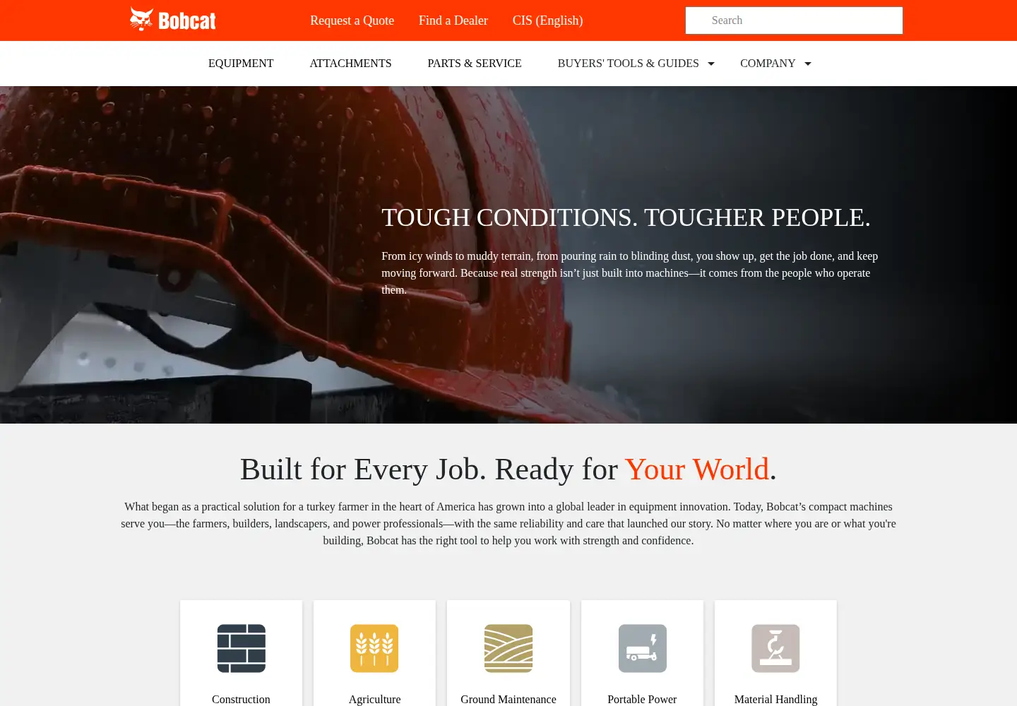 Screenshot of bobcat.com