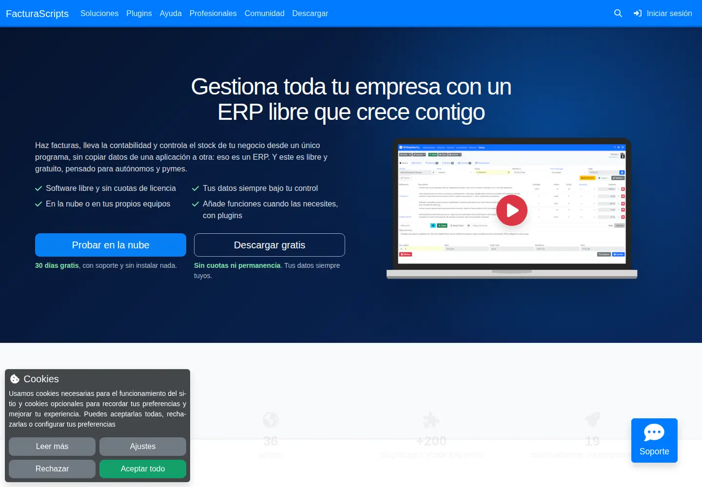 Screenshot of facturascripts.com