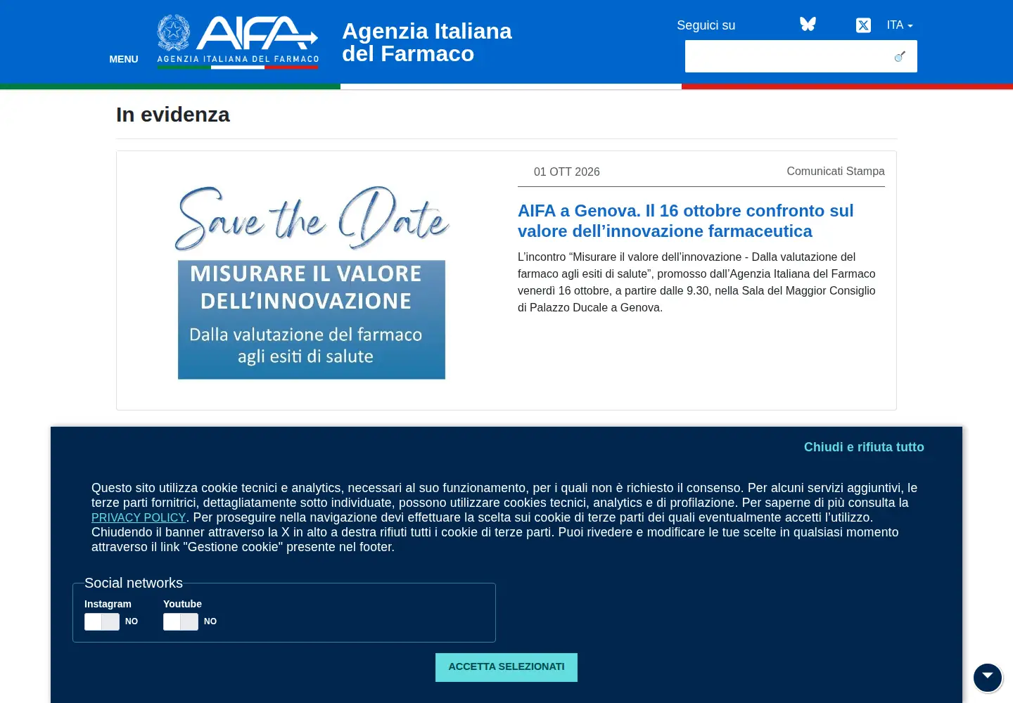 Screenshot of aifa.gov.it