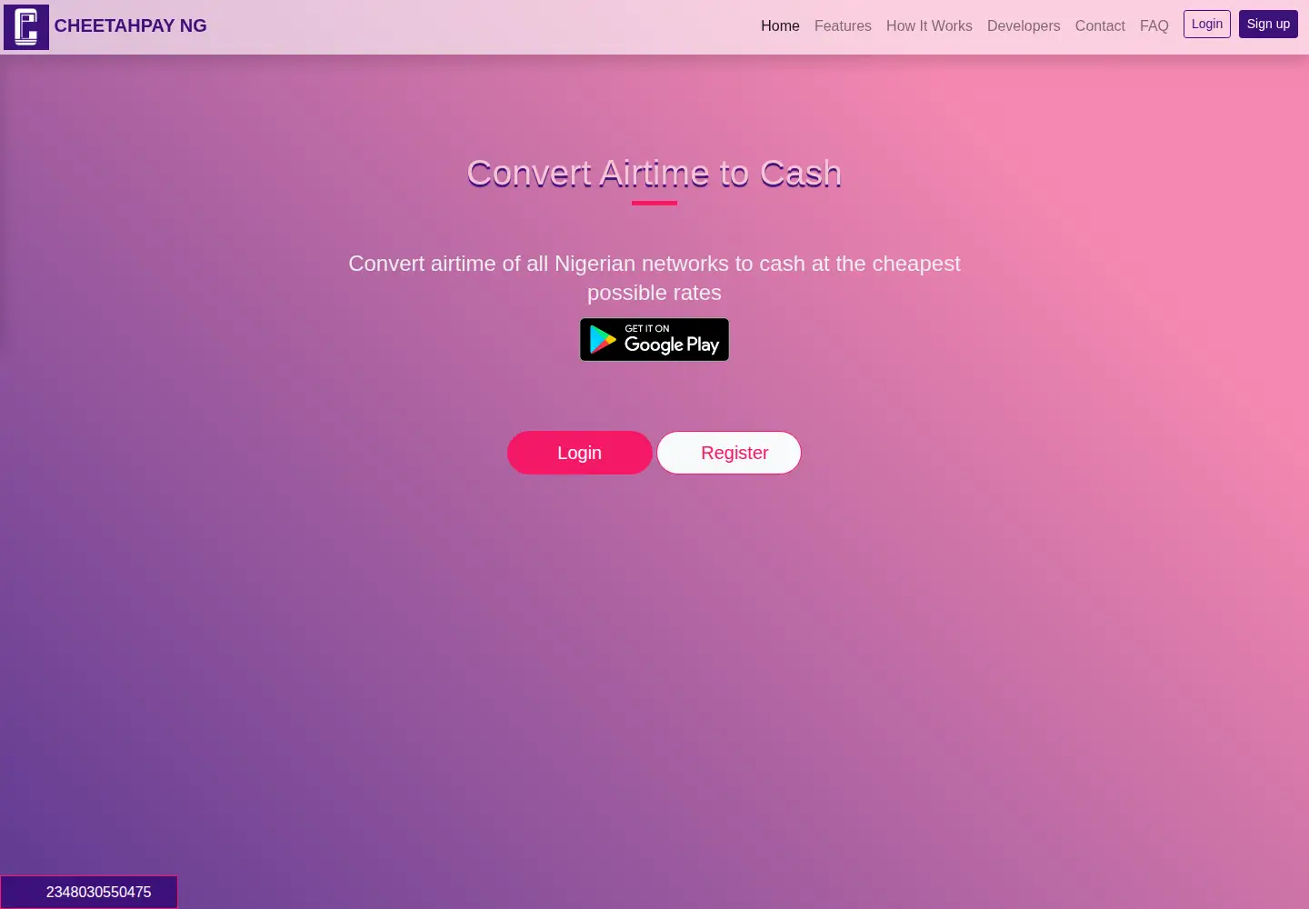Screenshot of cheetahpay.com.ng