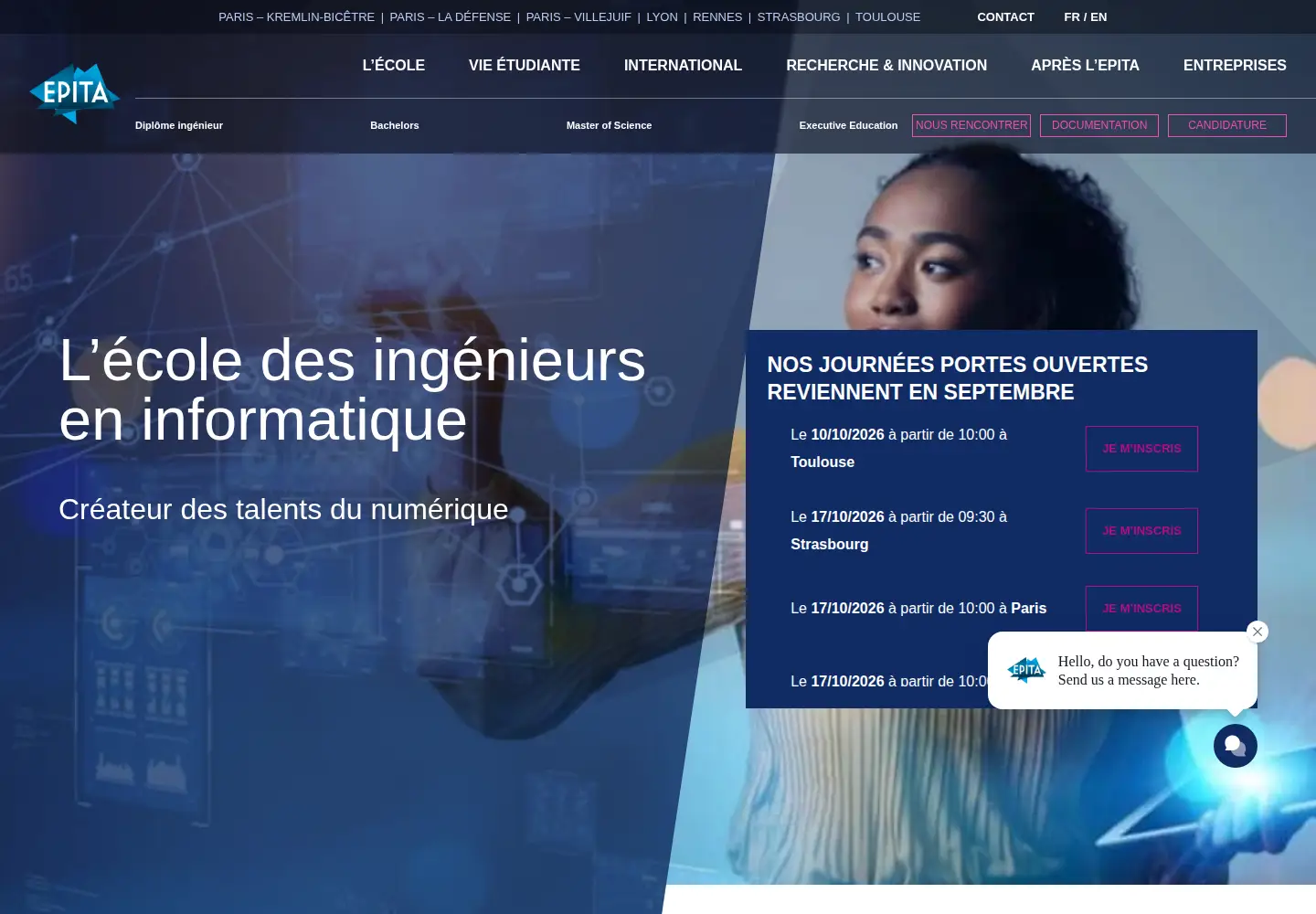 Screenshot of epita.fr