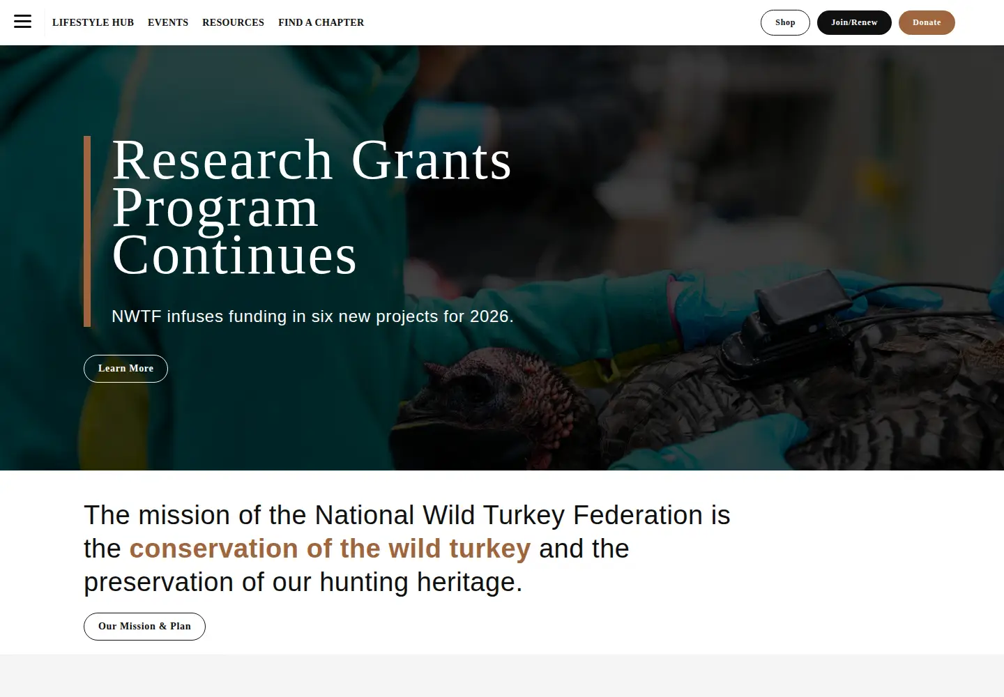 Screenshot of nwtf.org