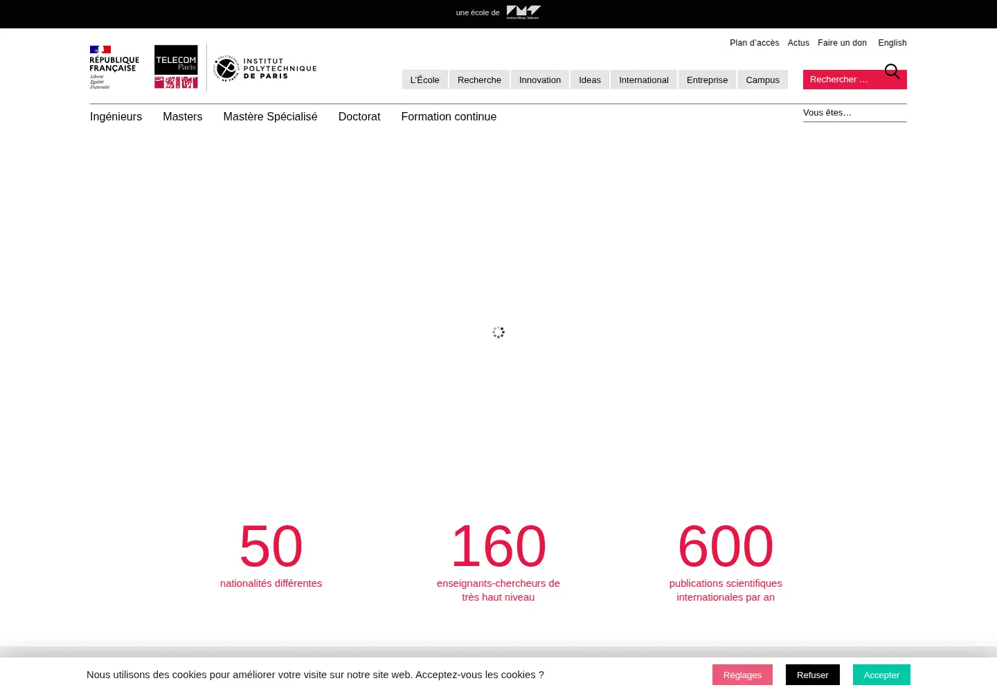 Screenshot of telecom-paris.fr