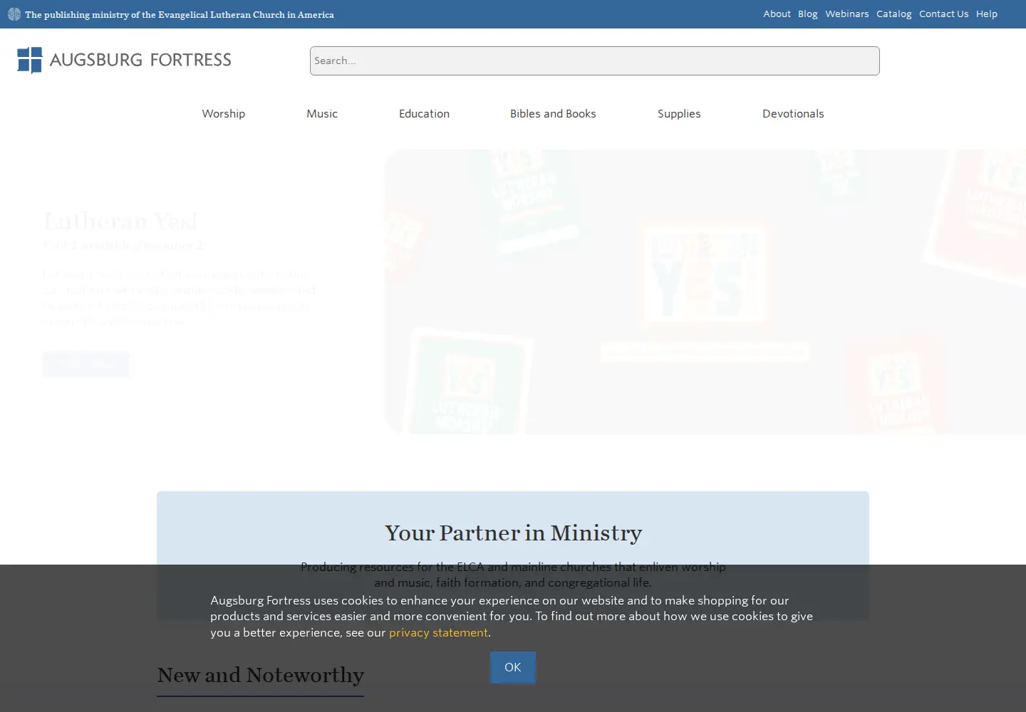 Screenshot of augsburgfortress.org