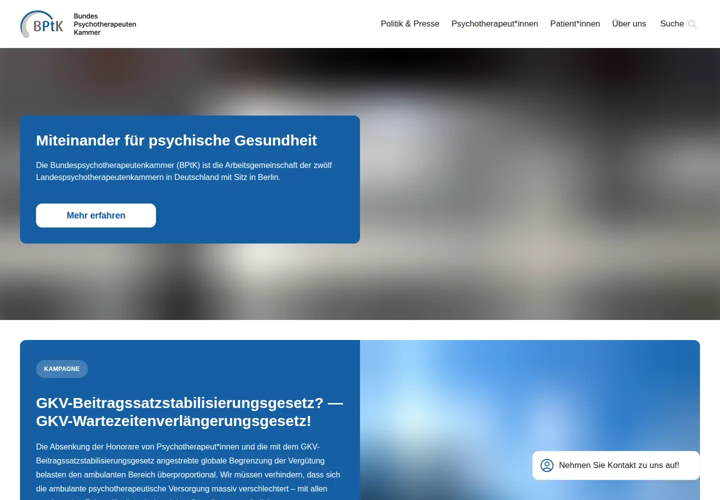 Screenshot of bptk.de