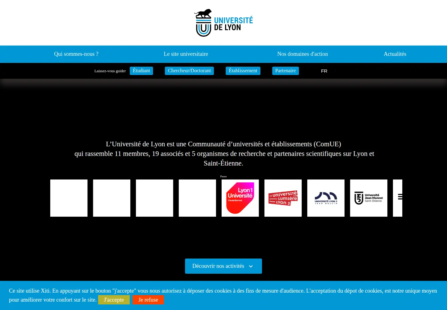 Screenshot of universite-lyon.fr